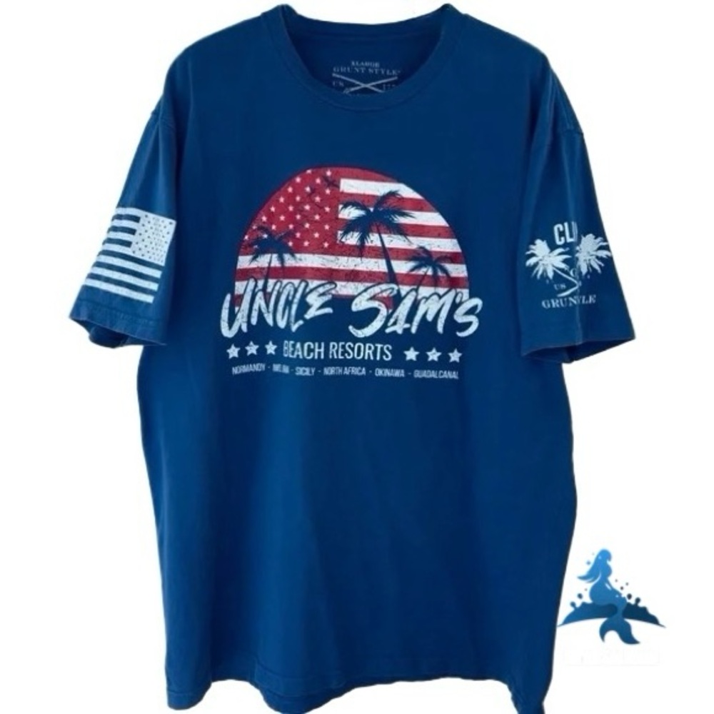 1122 Limited Edition Grunt Style Uncle Sam's Beach Resorts T-Shirt - XL - Blue